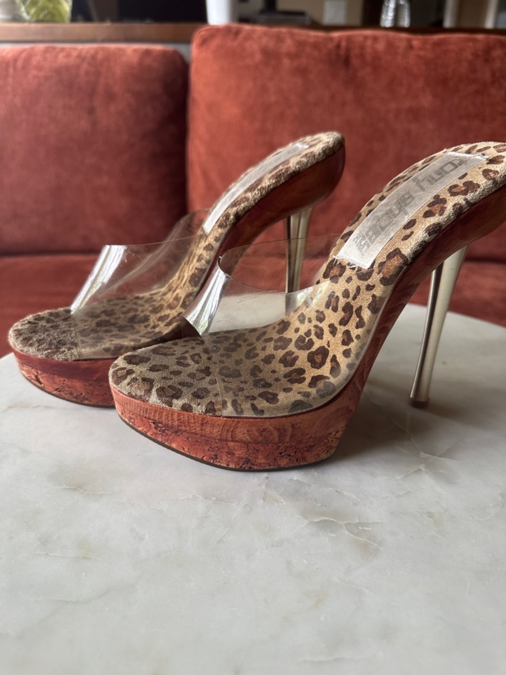 Clear Strap Platform Stiletto Heels